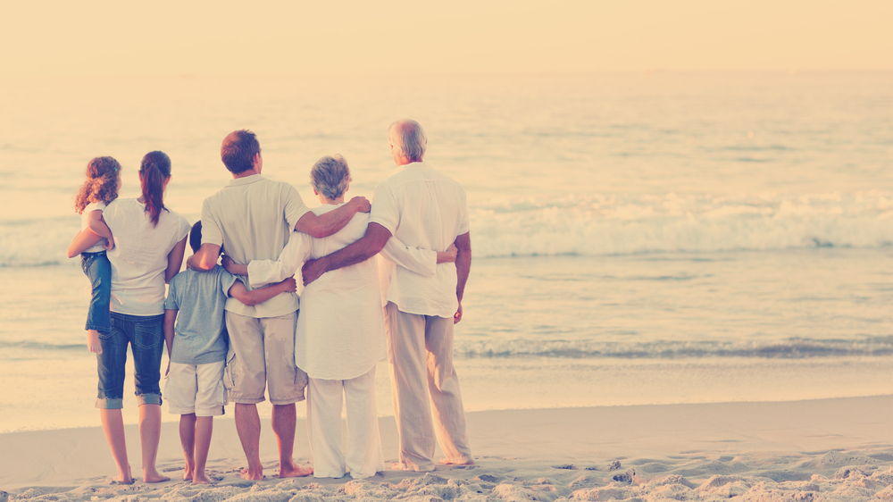 Beautiful family at the beach